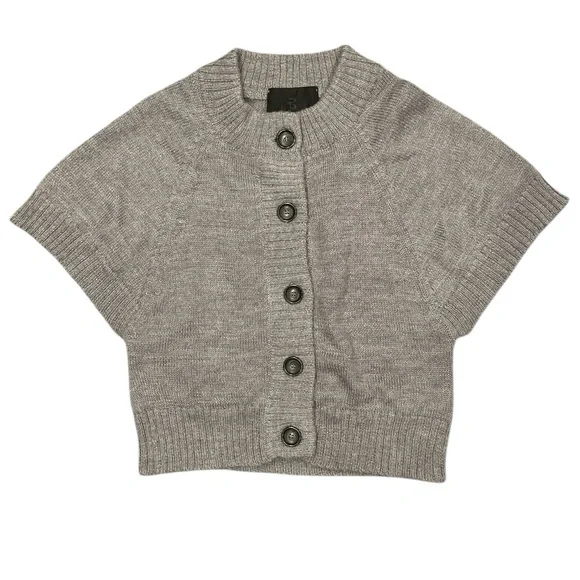 Bruuns Bazaar Small Grey Alpaca Blend Button Front Knit Cardigan - Picture 6 of 10